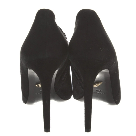 Diane von Furstenberg Peep Toe Ankle Booties  Suede Heels Size 8.5 - Picture 5 of 11